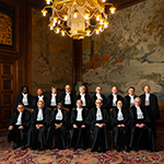 Members and Registrar of the International Court of Justice in the Japanese Room of the Peace Palace