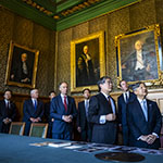 HM Emperor Naruhito of Japan in the Green Room of the Peace Palace