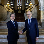 HE Judge Iwasawa Yuji, President of the Court and HE Mr Luc Frieden, Prime Minister of Luxembourg