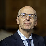 HE Mr Luc Frieden and HE Judge Iwasawa Yuji in the Great Hall of Justice of the Peace Palace