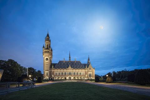 peace palace at night
