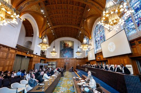 View of the ICJ courtroom 