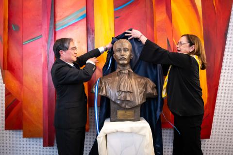 Unveiling of a bronze bust of the late Judge José Gustavo Guerrero, last President of the Permanent Court of International Justice and first President of the International Court of Justice