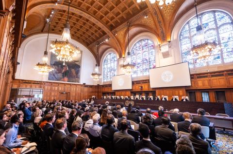 View of the ICJ courtroom