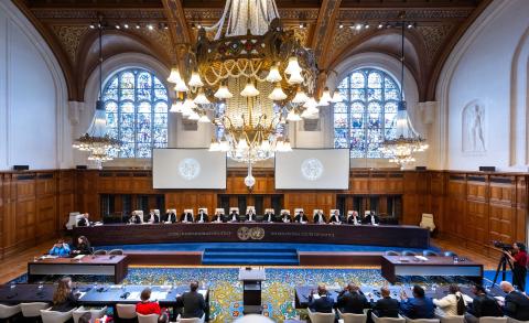 View of the ICJ courtroom