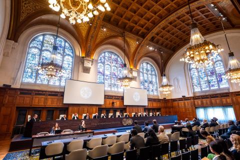 View of the ICJ courtroom