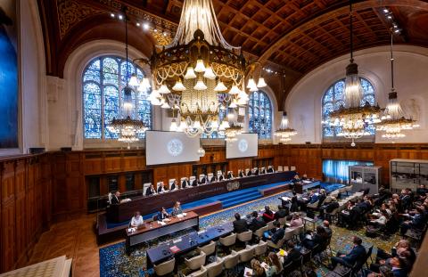 View of the ICJ courtroom