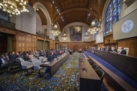 View of the ICJ Courtroom in the South Africa v. Israel case 