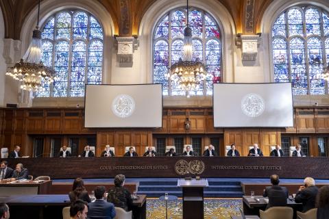 View of the ICJ courtroom