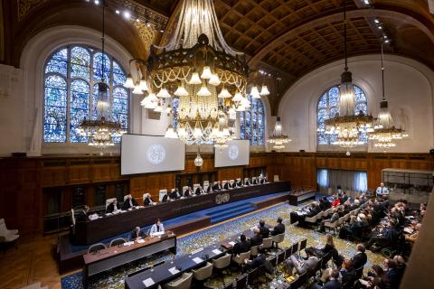 View of the ICJ courtroom