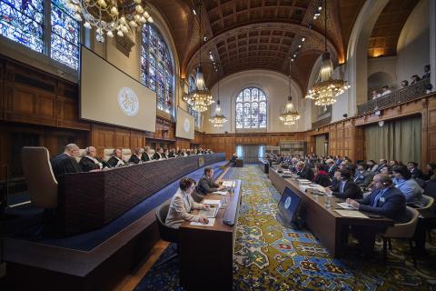 View of the ICJ courtroom