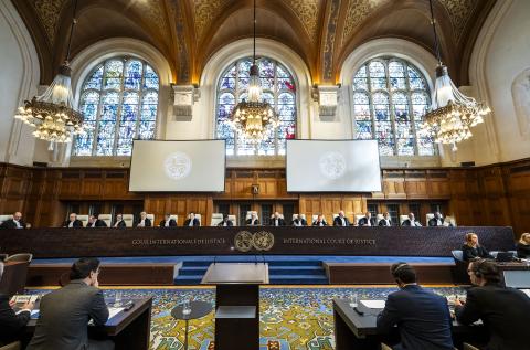 View of the ICJ courtroom