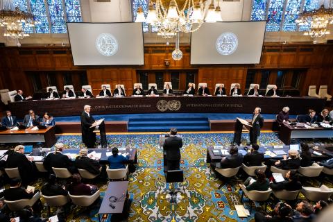 View of the ICJ courtroom