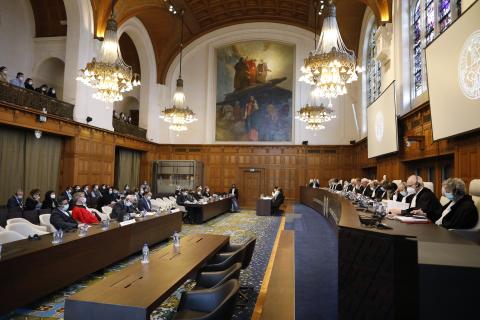 View of the ICJ courtroom
