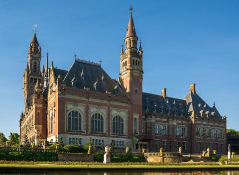 View of the Peace Palace in spring