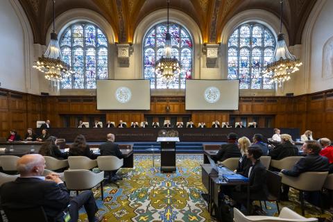 View of the ICJ courtroom