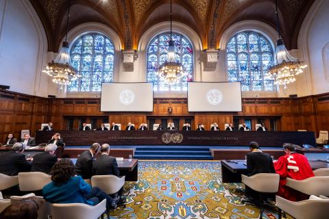 View of the ICJ courtroom