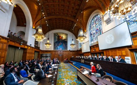 View of the ICJ courtroom