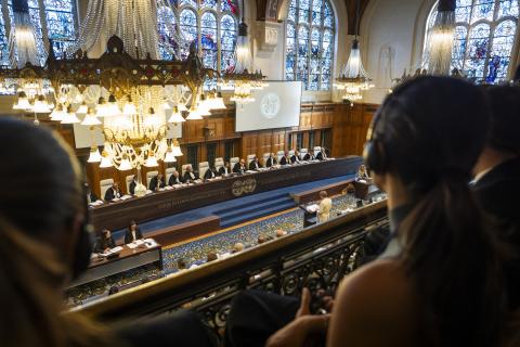 View of the ICJ courtroom